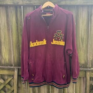 Akademiks Stadium Division Burgundy Full Zip Track‎ Jacket Vintage Y2K Sz XXXL